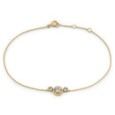 Solid 14K Yellow Gold CZ Halo Bracelet