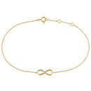 Solid 14K Yellow Gold CZ Infinity Bracelet
