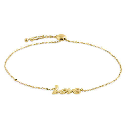 Solid 14K Yellow Gold "Love" Bracelet