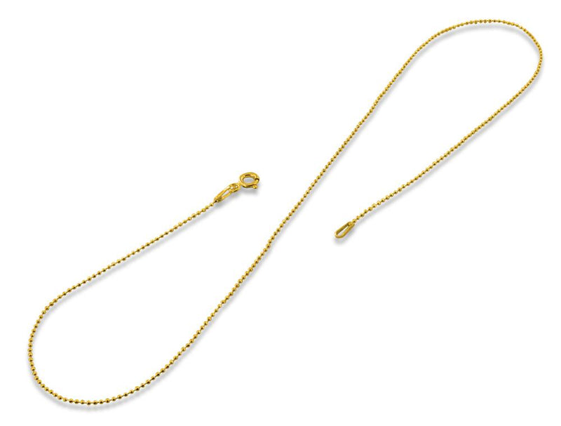 14K Gold Plated Sterling Silver Bead DC Chain 1.0mm