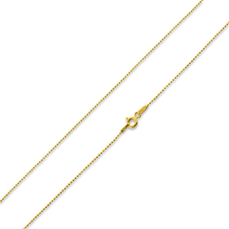 14K Gold Plated Sterling Silver Bead DC Chain 1.0mm