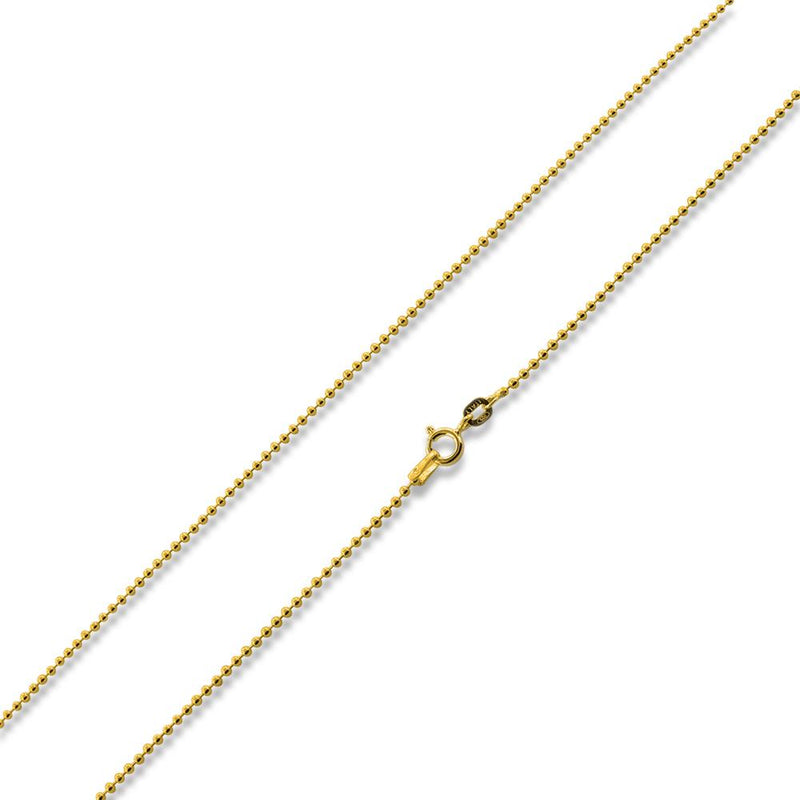 14K Gold Plated Sterling Silver Bead Chain 1.5MM