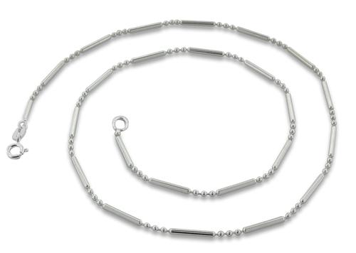 Sterling Silver Bar & 3 Beads Chain 1.2mm