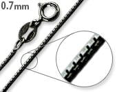 Black Rhodium Sterling Silver Box Chain 0.7MM