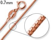 14K Rose Gold Plated Sterling Silver Box Chain 0.7MM