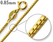 14K Gold Plated Sterling Silver Box Chain 0.85MM
