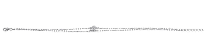 Sterling Silver Fleur De Lies Double Chain Bracelet