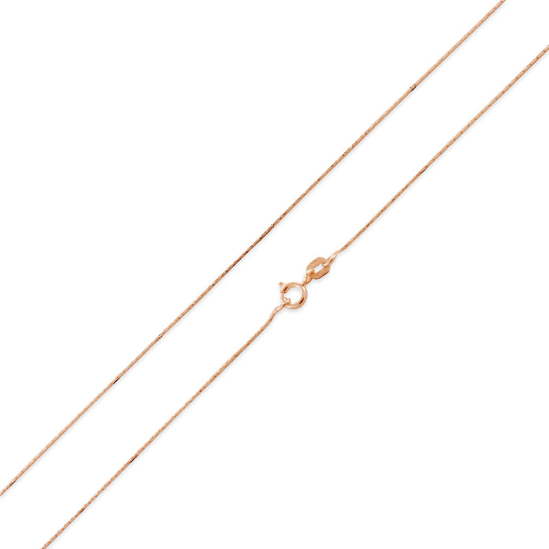 14K Rose Gold Plated Sterling Silver Cardano D/C Chain 0.6MM