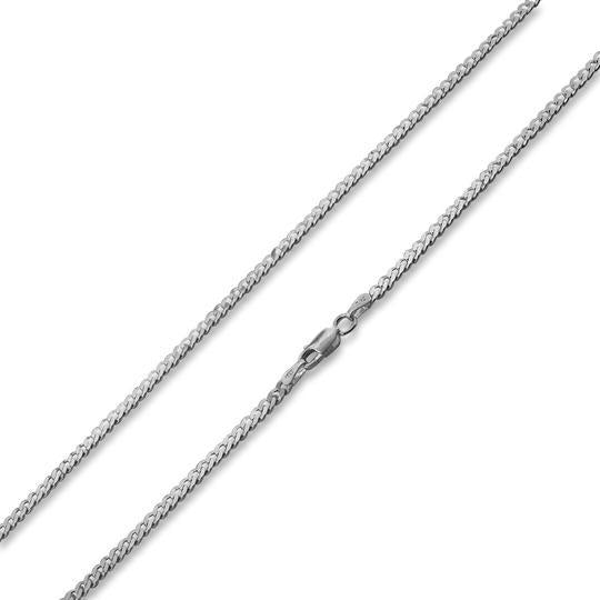 Rhodium Sterling Silver Curb Chain 3.0MM