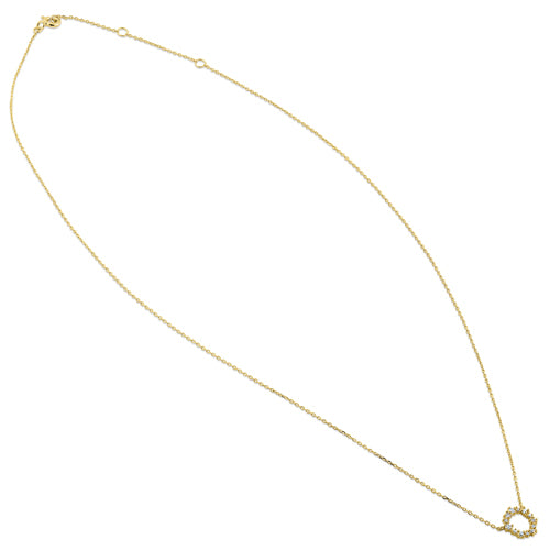 Solid 14K Yellow Gold Simple Wreath Diamond Necklace