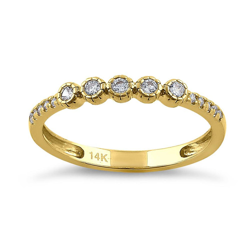 Solid 14K Yellow Gold Simple Round 0.30 ct. Diamond Ring