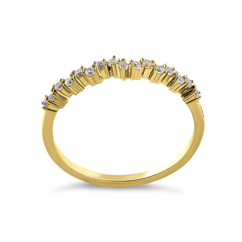 Solid 14K Yellow Gold Crooked 0.20 ct. Diamond Ring
