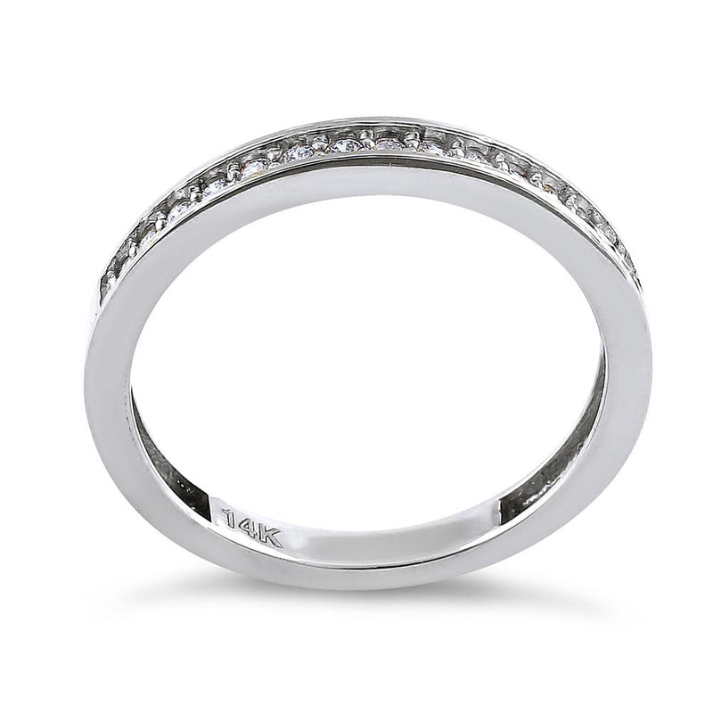Solid 14K White Gold Half Eternity Diamond Ring