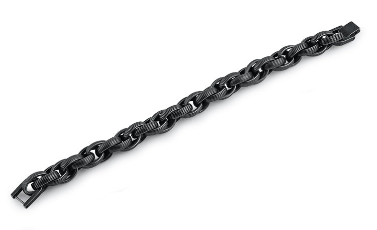 Black Stainless Steel Chain Link Bracelet
