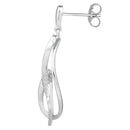 Sterling Silver Flames CZ Dangle Earrings