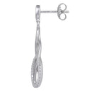 Sterling Silver Infinity Marquise CZ Dangle Earrings