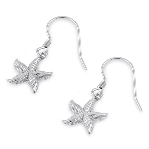 Sterling Silver Starfish Hook Earrings