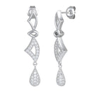 Sterling Silver Triangle Drop CZ Dangle Earrings