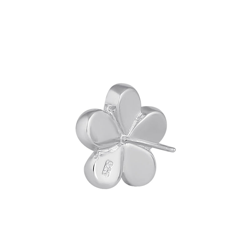 Sterling Silver Flower Green Lab Opal Stud Earrings