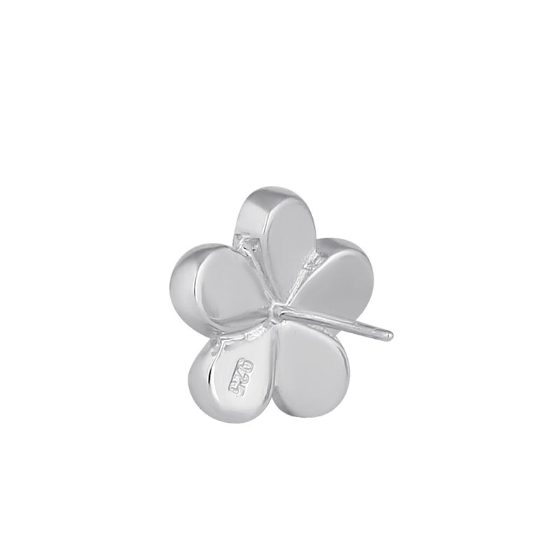 Sterling Silver Flower Black Lab Opal Stud Earrings