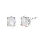 Sterling Silver Round Mother of Pearl Stud Earrings