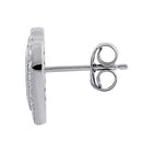 Sterling Silver Heart Blue Lab Opal CZ Stud Earrings