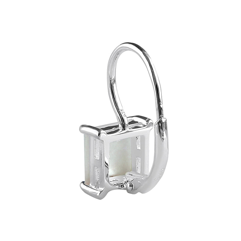 Sterling Silver Elegant Mother of Pearl Square Earrings