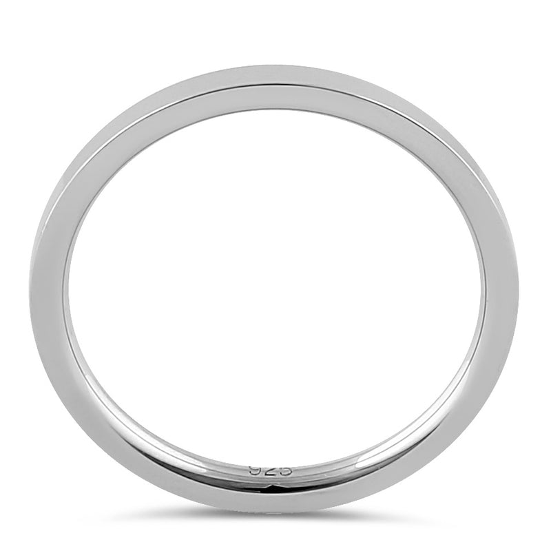 Sterling Silver 2mm Flat Wedding Band Ring