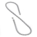 Sterling Silver Flat Byzantine Chain Necklace 6.8mm