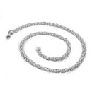 Sterling Silver Flat Byzantine Chain Necklace 6.8mm