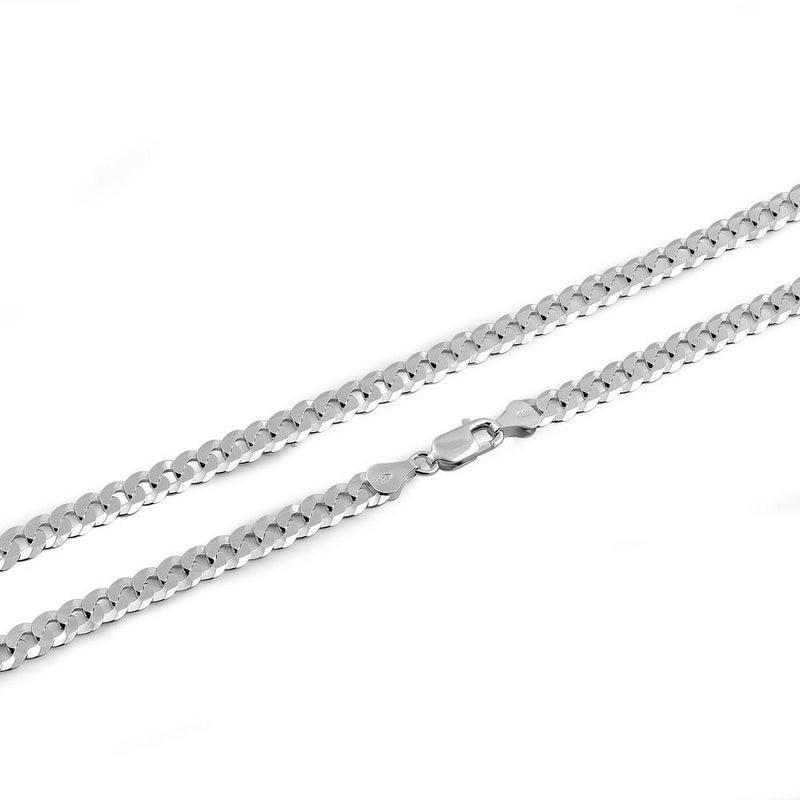 Sterling Silver Flat Curb Chain Necklace 6.0mm