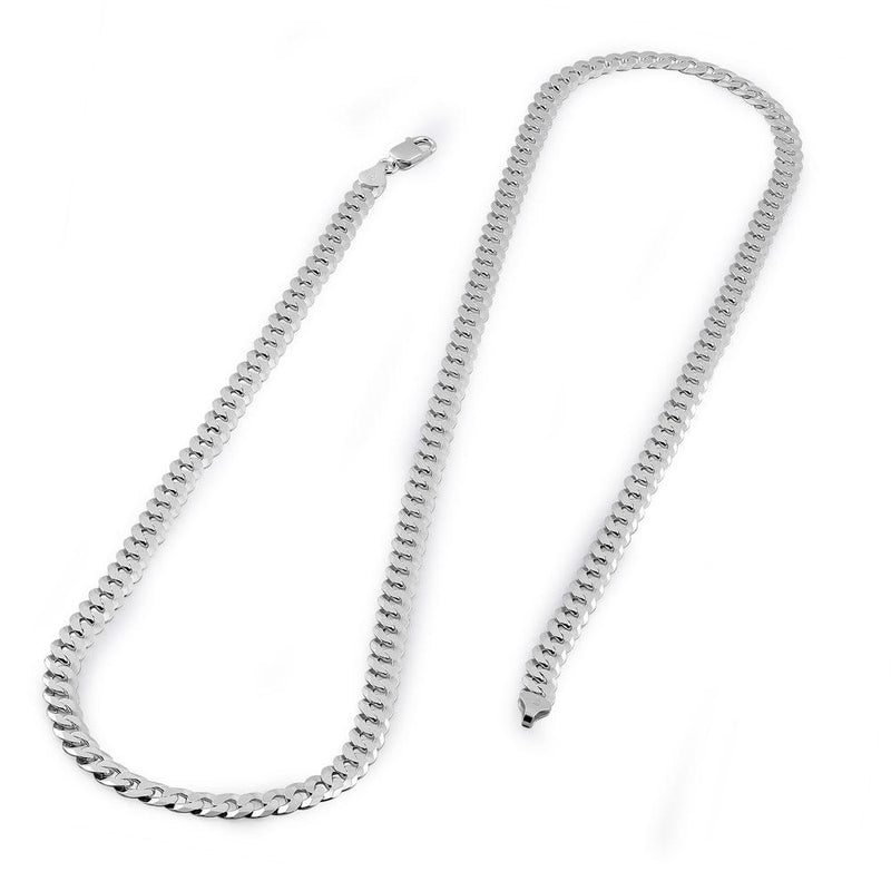 Sterling Silver Flat Curb Chain Necklace 6.0mm