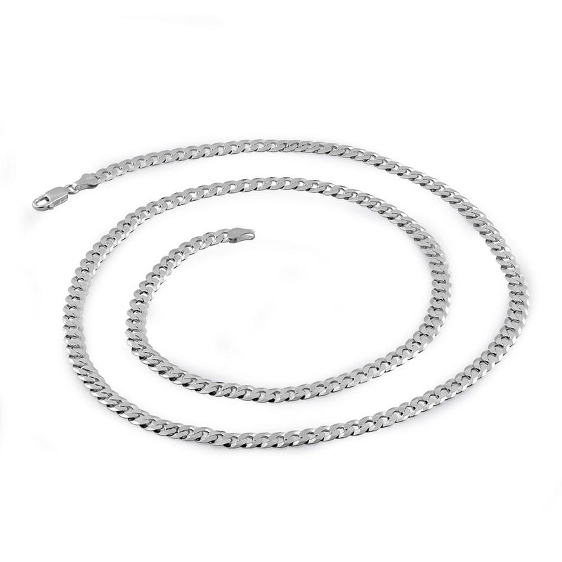 Sterling Silver Flat Curb Chain Necklace 6.0mm