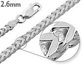 Sterling Silver Franco Chain Necklace 2.6mm
