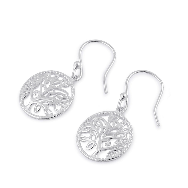 Sterling Silver Dangling Tree of Life Earrings