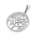 Sterling Silver Circle Tree of Life Pendant