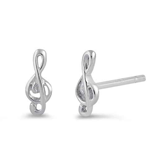 Sterling Silve Music Note Earrings