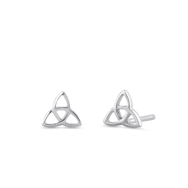 Sterling Silver Triquetra Stud Earrings