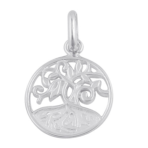 Sterling Silver Thick Root Tree of Life Pendant