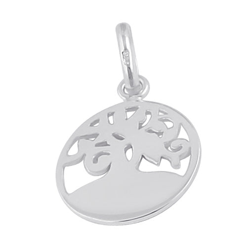 Sterling Silver Thick Root Tree of Life Pendant