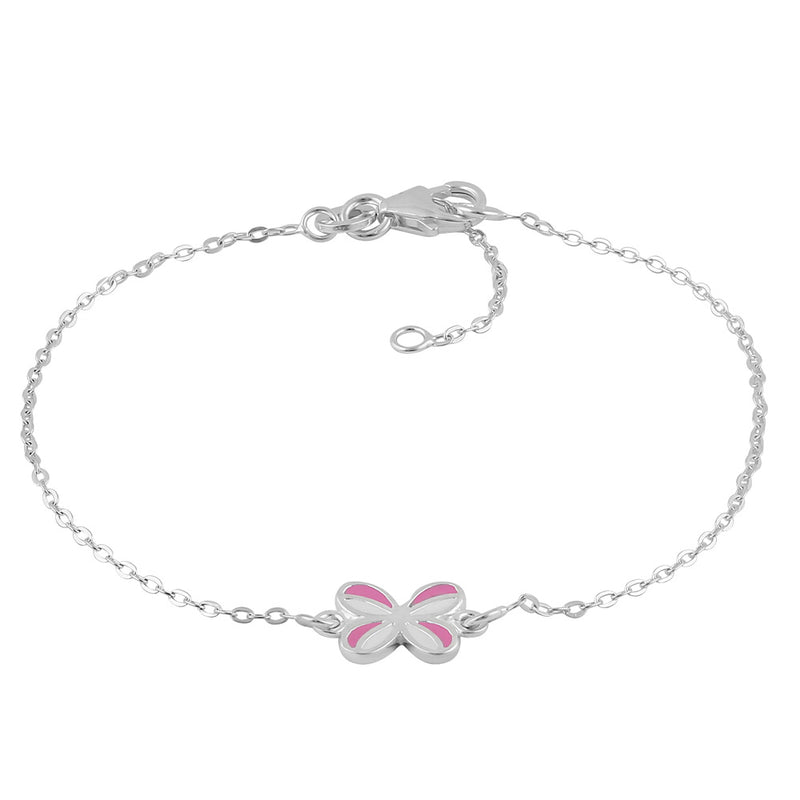 Sterling Silver Enamel Butterfly Bracelet