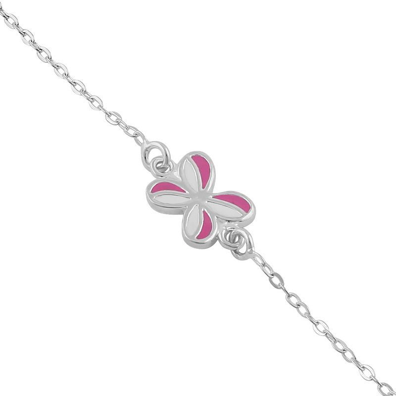 Sterling Silver Enamel Butterfly Bracelet