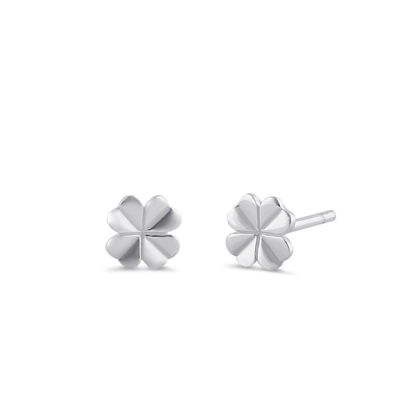 Sterling Silver Clover Stud Earrings