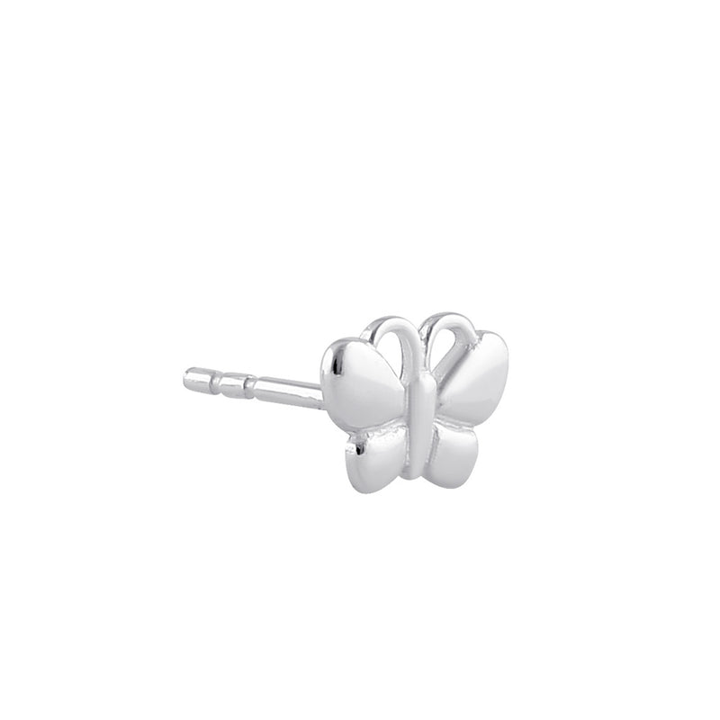 Sterling Silver Bubbly Butterfly Stud Earrings