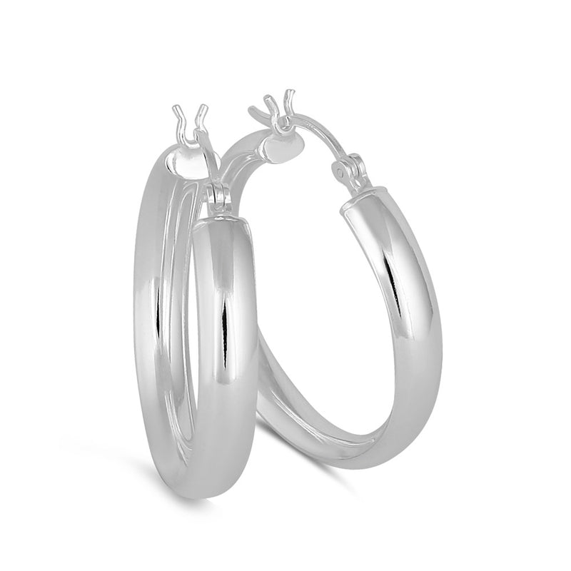 Sterling Silver 5.0MM x 30MM Hoop Earrings