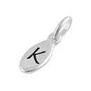 Sterling Silver Letter "K" Oval Pendant