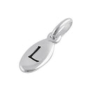 Sterling Silver Letter "L" Oval Pendant