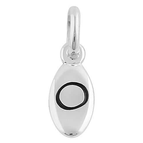 Sterling Silver Letter "O" Oval Pendant