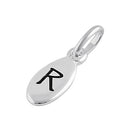 Sterling Silver Letter "R" Oval Pendant