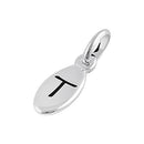 Sterling Silver Letter "T" Oval Pendant